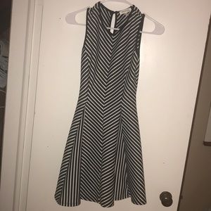 black and white skater dress